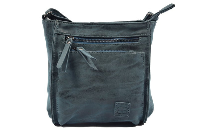 Bicky Bernard Bicky Bernard Schoudertas Donkerblauw met 5 ritsen - tas - tassen - schoudertas dames - handtas - Donkerblauwe schoudertas - schoudertas meisjes - Bicky Bernard Schoudertas Donkerblauw met 5 ritsen - tas - tassen - schoudertas dames - handta