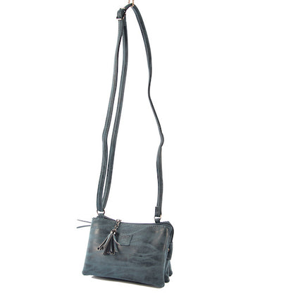 Tas - tasssen - bags - Bag- Bicky Bernard- Harmonica 3-Vaks tasje - schoudertasje - crossbody tasje - donkerblauw