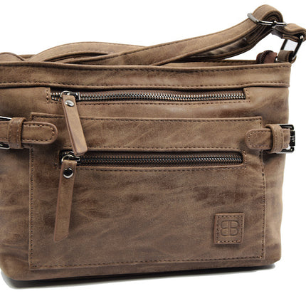 Stoere -Schoudertas - bicky Bernard - Donkerbruin