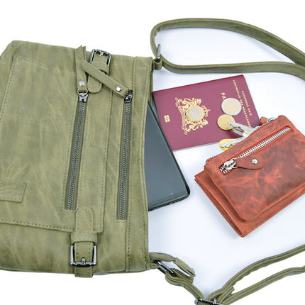 Stoere -Schoudertas - bicky Bernard -Olijf