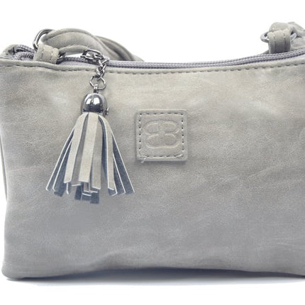 Tas - tasssen - bags - Bag- Bicky Bernard- Harmonica 3-Vaks tasje - schoudertasje - crossbody tasje - Grijs