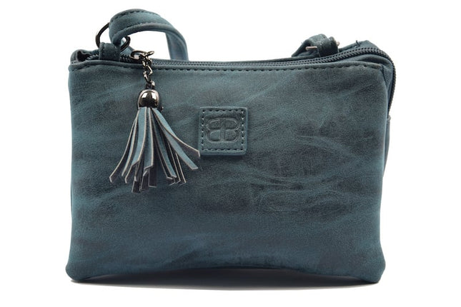 Tas - tasssen - bags - Bag- Bicky Bernard- Harmonica 3-Vaks tasje - schoudertasje - crossbody tasje - donkerblauw