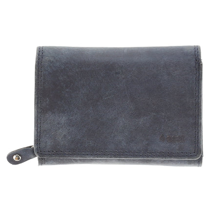 Overslag Portemonnee met RFID | Echt Leren Portemonnee | Dames & Heren | 11 Pasjeshouder | Portefeuille met Rits voor Hem & Haar | 12.5x8.5 cm - Navy