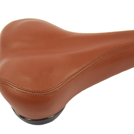 Comfortabele Bruine Fietsstoel - Kunststof, Foam & Ijzer - Met Uitsparing - 28.5X17 Cm - 556 g 