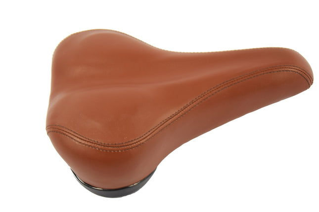 Comfortabele Bruine Fietsstoel - Kunststof, Foam & Ijzer - Met Uitsparing - 28.5X17 Cm - 556 g 