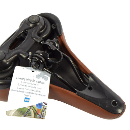 Comfortabele Bruine Fietsstoel - Kunststof, Foam & Ijzer - Met Uitsparing - 28.5X17 Cm - 556 g 
