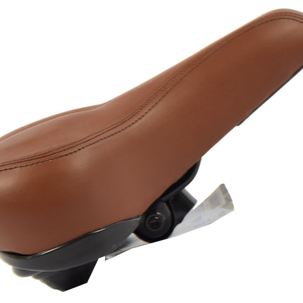 Comfortabele Bruine Fietsstoel - Kunststof, Foam & Ijzer - Met Uitsparing - 28.5X17 Cm - 556 g 