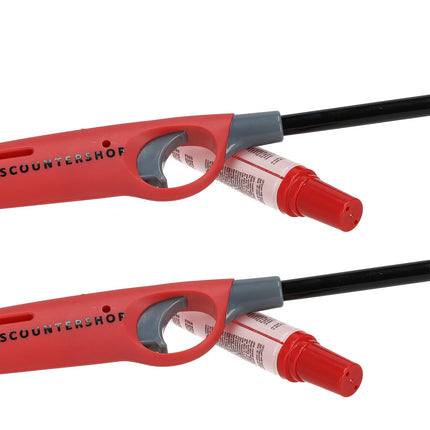 Elektrische gas aansteker | set van 2 in rood | 25.5cm lengte | navulbare gasaansteker voor bbq & kamperen -  incl. navulling 