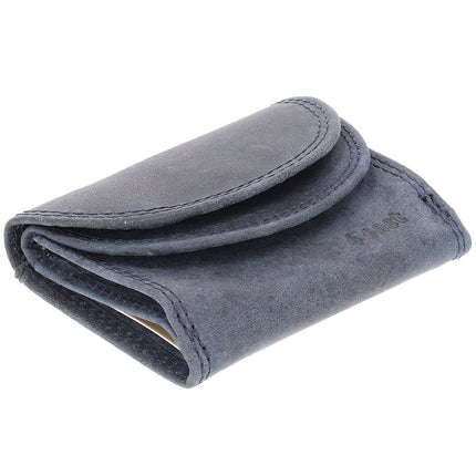  Portemonnee Met Dubbele Kleppen | Unisex Overslag Portemonnee met RFID Bescherming | Handige Portefeuille Heren & Dames | 2 Pasjeshouder, Bil & Muntvak | 9x7x2cm - Navy