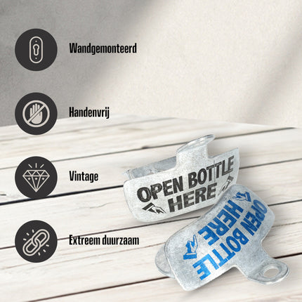 Vintage Wandflesopener | Staalen Muur Flesopener voor Verzamelaars | 8x6.5x3cm | Gebruik als Bieropener Muur voor Uw Man!