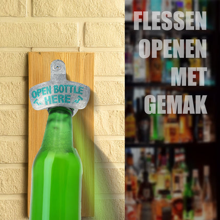 Vintage Wandflesopener | Staalen Muur Flesopener voor Verzamelaars | 8x6.5x3cm | Gebruik als Bieropener Muur voor Uw Man!