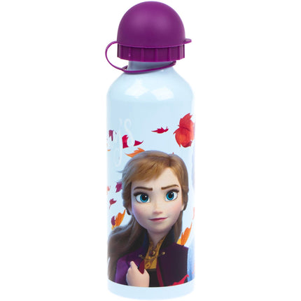 Disney Frozen Kinderdrinkfles, 500 ml, veiligheidssluiting, 2 stuks- per fles 500 ML - Drinkbeker - Frozen Disney aluminium fles