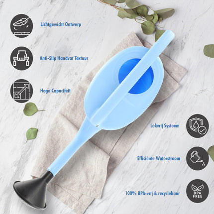 Gieter met sproeikop Blauw 10 liter - Planten bewatering - Tuinartikelen/tuinieren - Moestuin/zwarte tuin/kruidentuin verzorging 