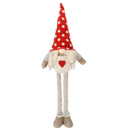 Gnoom Kerstkabouter met LED-Neus - 75 cm naar 54 cm - Kerstversiering voor Binnen - LED Kerstdecoratie