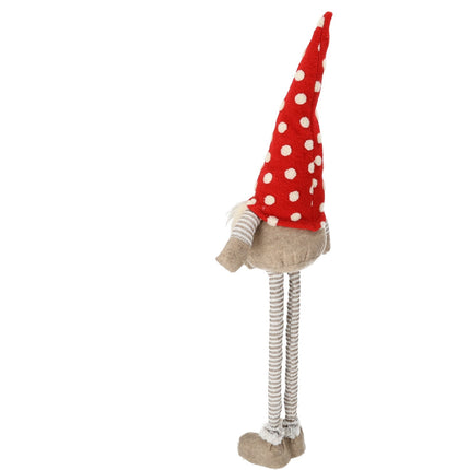 Gnoom Kerstkabouter met LED-Neus - 75 cm naar 54 cm - Kerstversiering voor Binnen - LED Kerstdecoratie