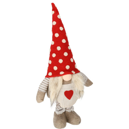 Gnoom Kerstkabouter met LED-Neus - 75 cm naar 54 cm - Kerstversiering voor Binnen - LED Kerstdecoratie