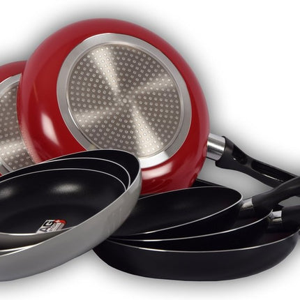 Antiaanbak Hapjespan Set 3 - Diameter van Ø 20, 24, en 28 cm | Zwart 