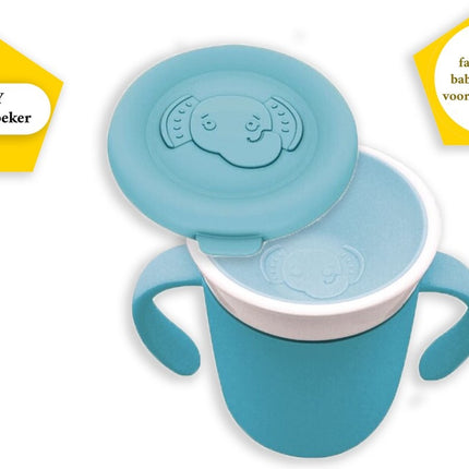 Siliconen Slabbetje met Opvangbakje  - Baby Lepeltjes en Vorkjes- BPA-vrij Tuitbeker