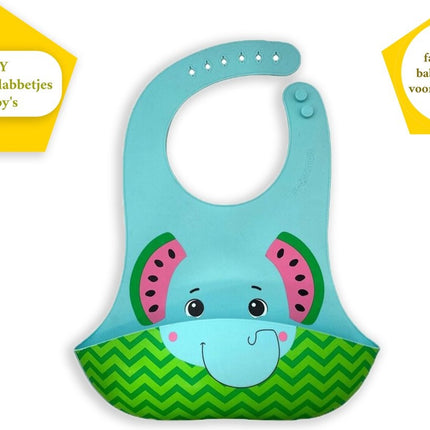 Siliconen Slabbetje met Opvangbakje  - Baby Lepeltjes en Vorkjes- BPA-vrij Tuitbeker