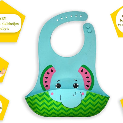 Siliconen Slabbetje met Opvangbakje  - Baby Lepeltjes en Vorkjes- BPA-vrij Tuitbeker