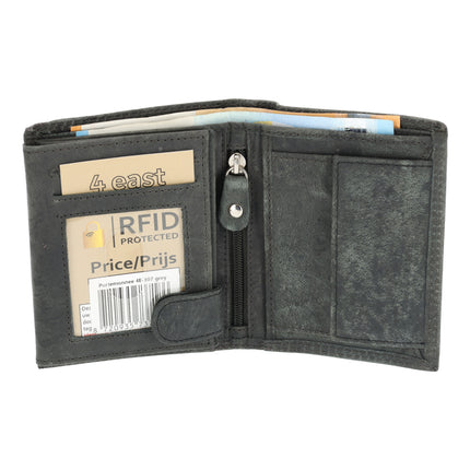 Unisex Portemonnee van Echt Leer | 8 Pasjes, Briefgeld & Muntvak | Beste Portemonnee Heren & Dames met RFID Bescherming | Grijs | 11X9X2cm | Ideaal Cadeau voor Hem & Haar