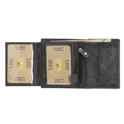 Unisex Portemonnee van Echt Leer | 8 Pasjes, Briefgeld & Muntvak | Beste Portemonnee Heren & Dames met RFID Bescherming | Grijs | 11X9X2cm | Ideaal Cadeau voor Hem & Haar