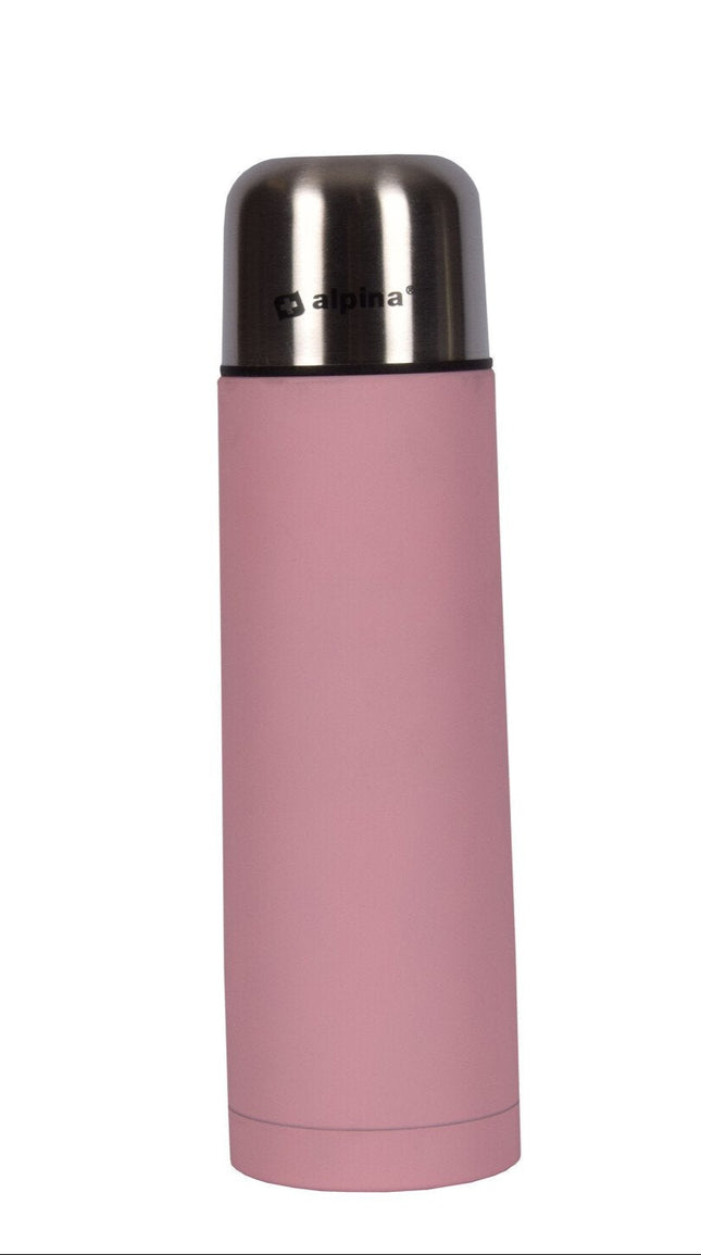 Roze RVS Thermosfles 0.75 l - Isoleerfles van Metaal | Inclusief IJzeren Deksel | 8x28x28 cm | 0.321 kg | Grote thermosfles