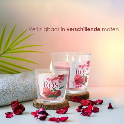 Geurkaars Roos - Grote Mooie Kaarsen - 48 uur Branduren - Romantische Kaarsen voor Valentijn
