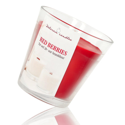 Geurkaars Berries -  Rood  - 38 uur Branduren - Goedkope Geurkaarsen voor Woonkamer, Eetkamer, & Slaapkamer