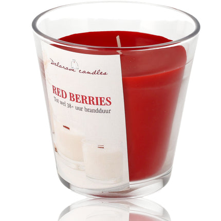 Geurkaars Berries -  Rood  - 38 uur Branduren - Goedkope Geurkaarsen voor Woonkamer, Eetkamer, & Slaapkamer