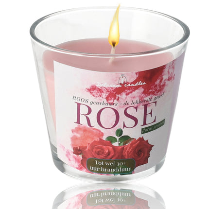 Luxe Geurkaars in Glas - 30 uur Branduren - Rose Geurkaars - Romantische Kaarsen voor Vrouwen & Mannen