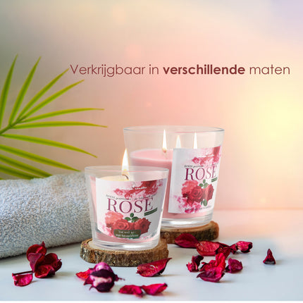 Luxe Geurkaars in Glas - 30 uur Branduren - Rose Geurkaars - Romantische Kaarsen voor Vrouwen & Mannen