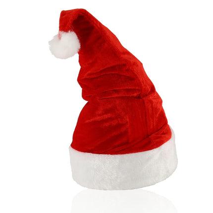 Set van 5 Luxe Kerstmutsen Unisex - Pluche Rood/Wit - 100% Polyester - Voor Kinderen & Volwassenen - Perfect voor Feestelijke Gelegenheden