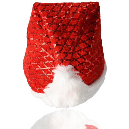 Kerstmutsen Volwassenen & Kinderen - Voordelpak Pailletten Muts Set van 12 - Maat 54-56 - Partymuts voor Kerst, Carnavals en Feest!