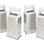 Râpe de table avec manche blanc - Ergonomique - Pour fromage, pommes de terre, concombre - Lot de 2 râpes carrées - Râpes de cuisine 24,5 cm - Ne passe pas au lave-vaisselle / 4