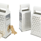 Râpe de table avec manche blanc - Ergonomique - Pour fromage, pommes de terre, concombre - Lot de 2 râpes carrées - Râpes de cuisine 24,5 cm - Ne passe pas au lave-vaisselle / 3