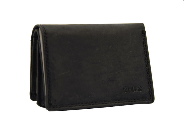 Kleine portemonnee van buffelleer, met kleine geld- zeer compact - RFID - vakantie portemonnee - Mini portemonnee.