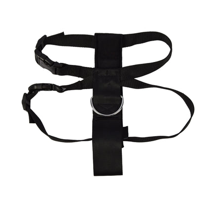 Flexi Leash en Harnas voor Hond | Maat M tot 25kg | Hondenriem 5 Meter met Comfortabel Remsysteem en Stabiele Tape | Nylon Hondenharnas met Klikgesp | Zwarte Lexi Hondenriem met Karabijnhaak 