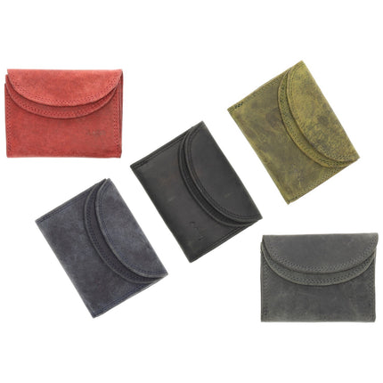 Kleine Portemonnee | Leren Mini Portemonnee met RFID Bescherming  | Kaarthouder, Briefgeld & Muntvak | 10.5x8.5cm - Grijs | Ideaal Kerstcadeau voor Alles 
