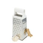 Râpe de table avec manche blanc - Ergonomique - Pour fromage, pommes de terre, concombre - Lot de 2 râpes carrées - Râpes de cuisine 24,5 cm - Ne passe pas au lave-vaisselle