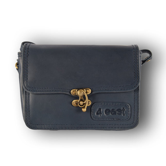 Tasje | Handtasje | 12cm*17cm | Echte leer | Navy | Leren tas dames