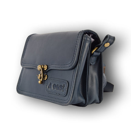 Tasje | Handtasje | 12cm*17cm | Echte leer | Navy | Leren tas dames