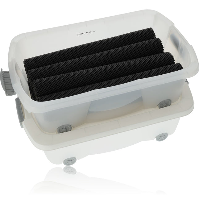 Set van 2 Onderbedboxen 24L - Verplaatsbare Opbergboxen - Opbergbakken Onder Bed met Wieltjes