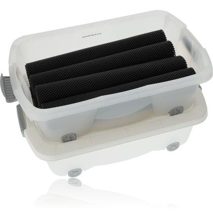 Discountershop® | Onderbedbox op wielen | Rollerbox 100 % BIO recyclable | opbergbox | 24L 2 stuks Opberger met wieltjes