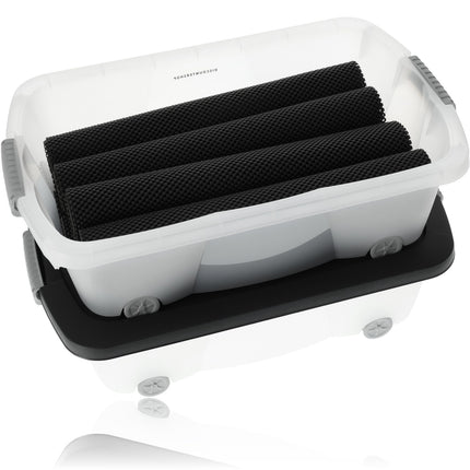 Discountershop® | Onderbedbox op wielen | Rollerbox 100 % BIO recyclable | opbergbox | 24L 2 stuks Opberger met wieltjes
