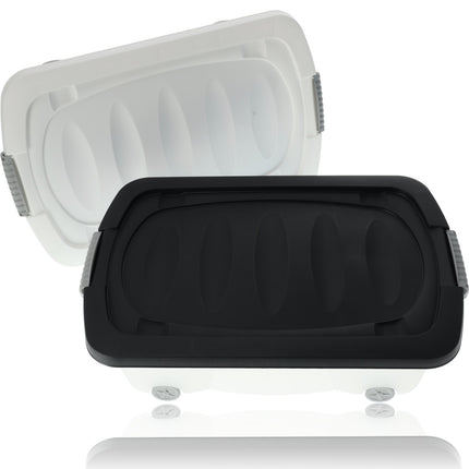 Discountershop® | Onderbedbox op wielen | Rollerbox 100 % BIO recyclable | opbergbox | 24L 2 stuks Opberger met wieltjes