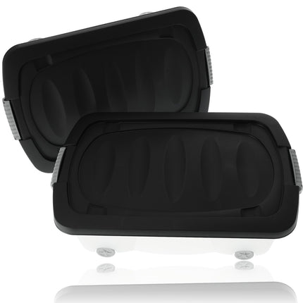 Opbergboxen met Wieltjes 24L - Onderbedbox Set van 2 - Druksluiting - Ideaal voor Onder Bed, Huis & Kantoor
