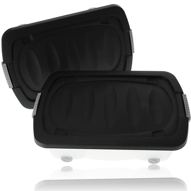 Opbergboxen met Wieltjes 24L - Onderbedbox Set van 2 - Druksluiting - Ideaal voor Onder Bed, Huis & Kantoor