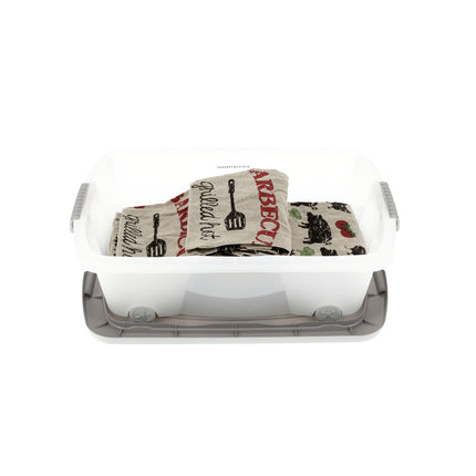 Opbergbox 24 Liter Grijs - Onderbedbox op Wielen - Ideaal voor Speelgoed, Kleding en Opbergruimte Onder Bed - 60x38,5x18 cm