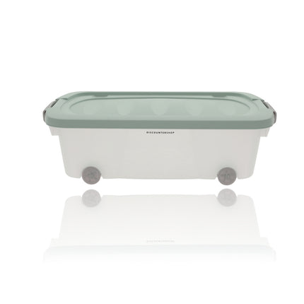 Set van 2 Opbergboxen Groen 24L - Onderbedboxen met Deksel (60x38.5x18 cm) - Ideaal voor Opslag Onder Bed, Huis & Kantoor